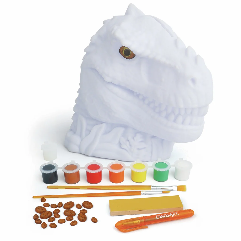 Hucha de dinosaurio para pintar