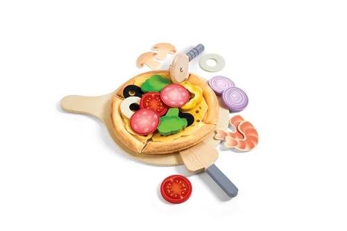 Set de pizza con ingredientes