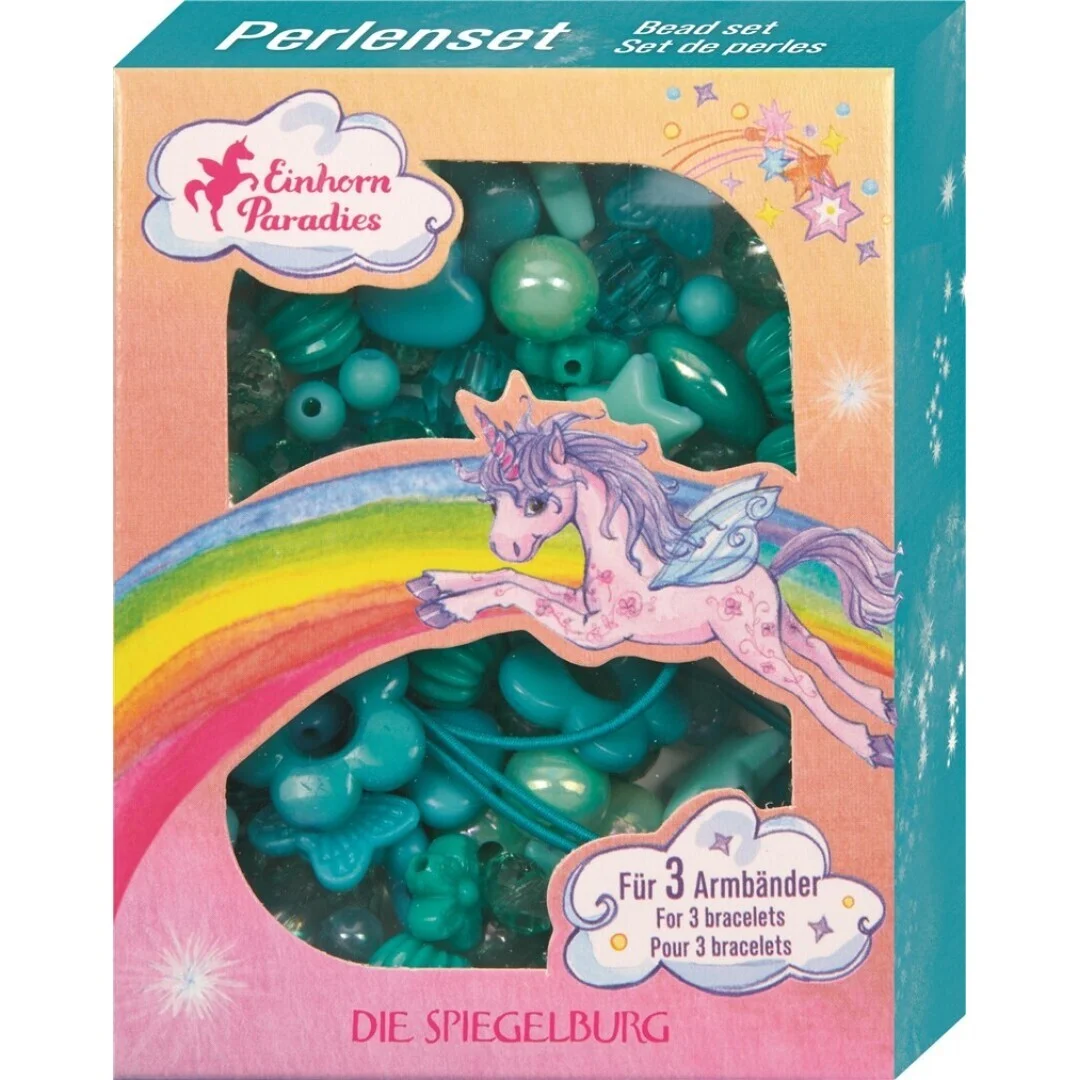 Set de perlas turquesa unicorn paradise