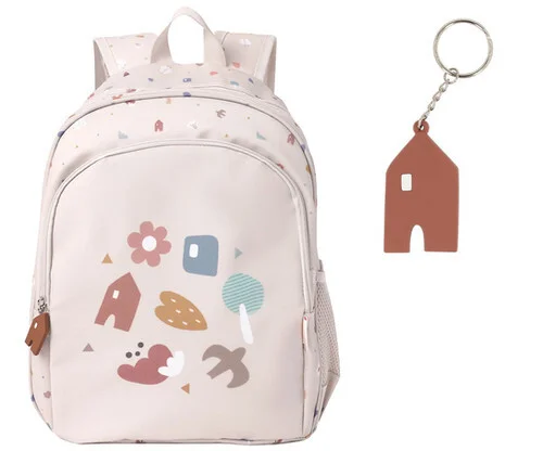 Mochila Mediana Geometric Nature + Llavero Personalizable