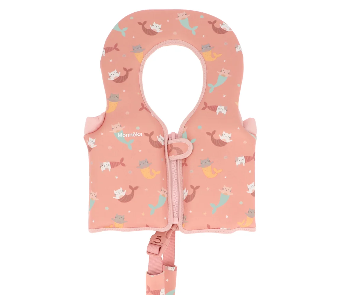 Chaleco flotador aprendizaje mermaid cats talla 1-2 años 1 a 2
 años