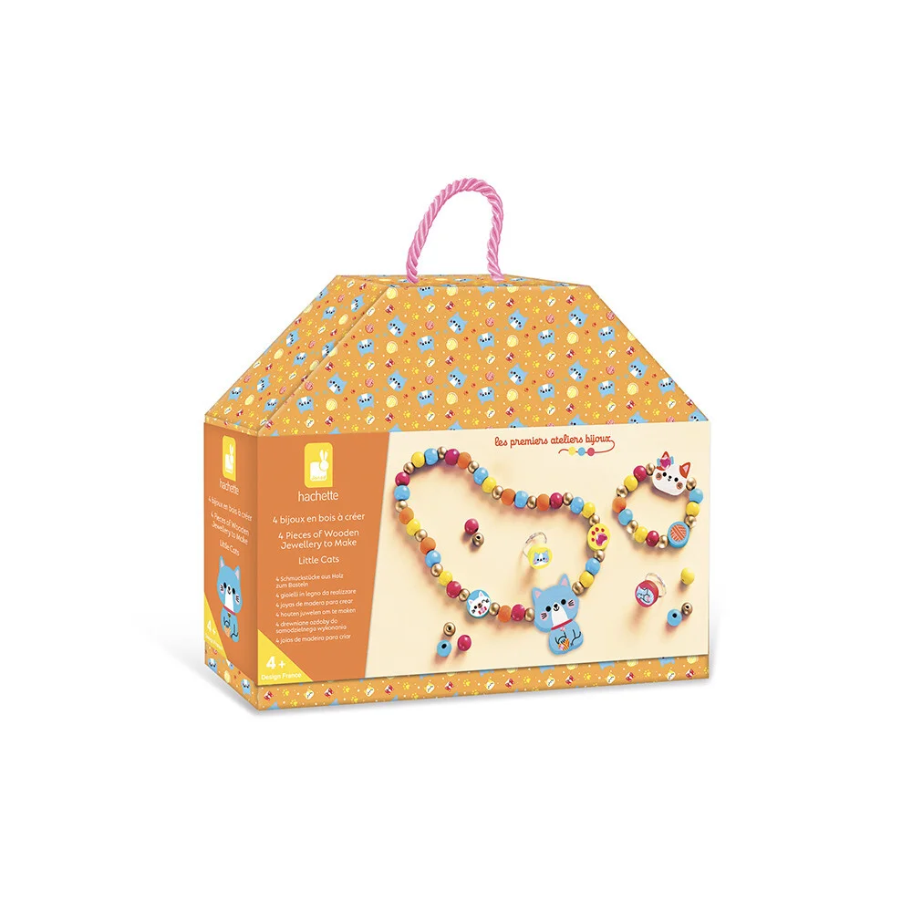 4 JOYAS DE MADERA LITTLE CATS