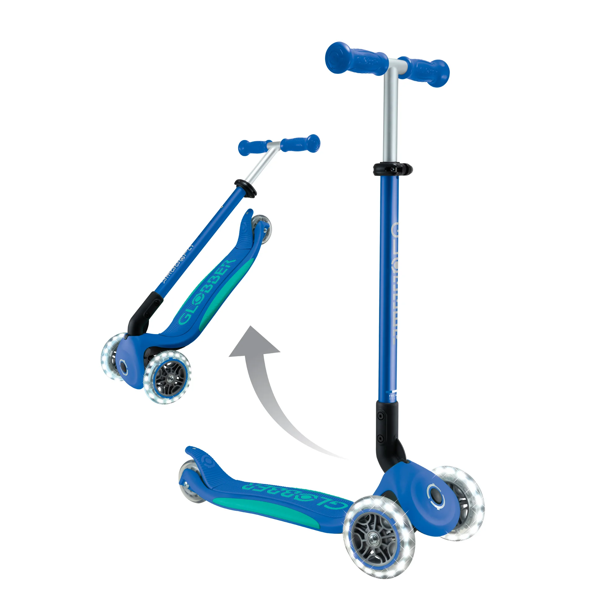 Patinete Elite Azul Oscuro Con Luces