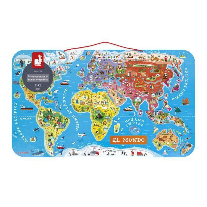 [J05503] Puzle magnético atlas mundial versión en español