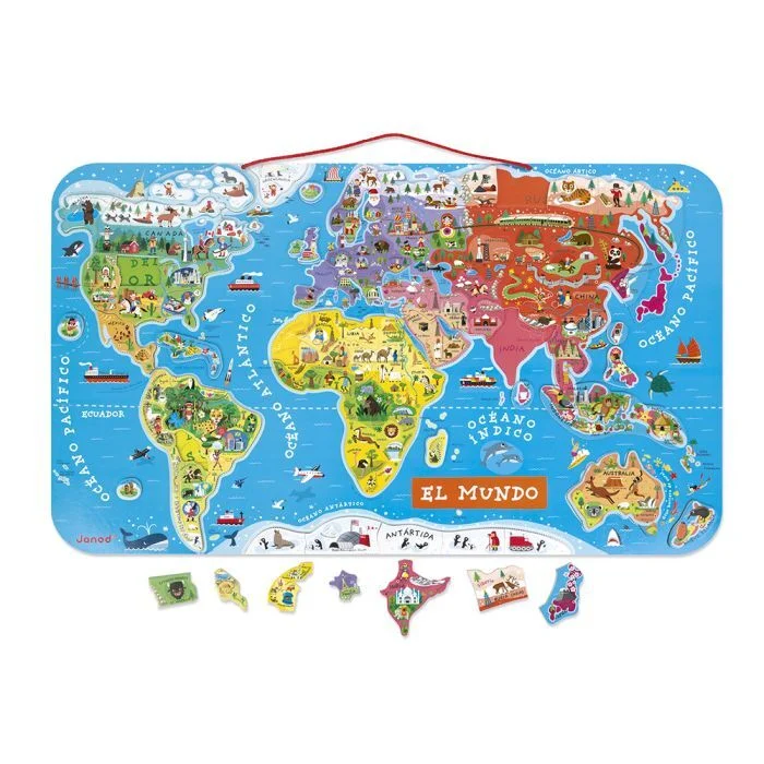 [J05503] Puzle magnético atlas mundial versión en español
