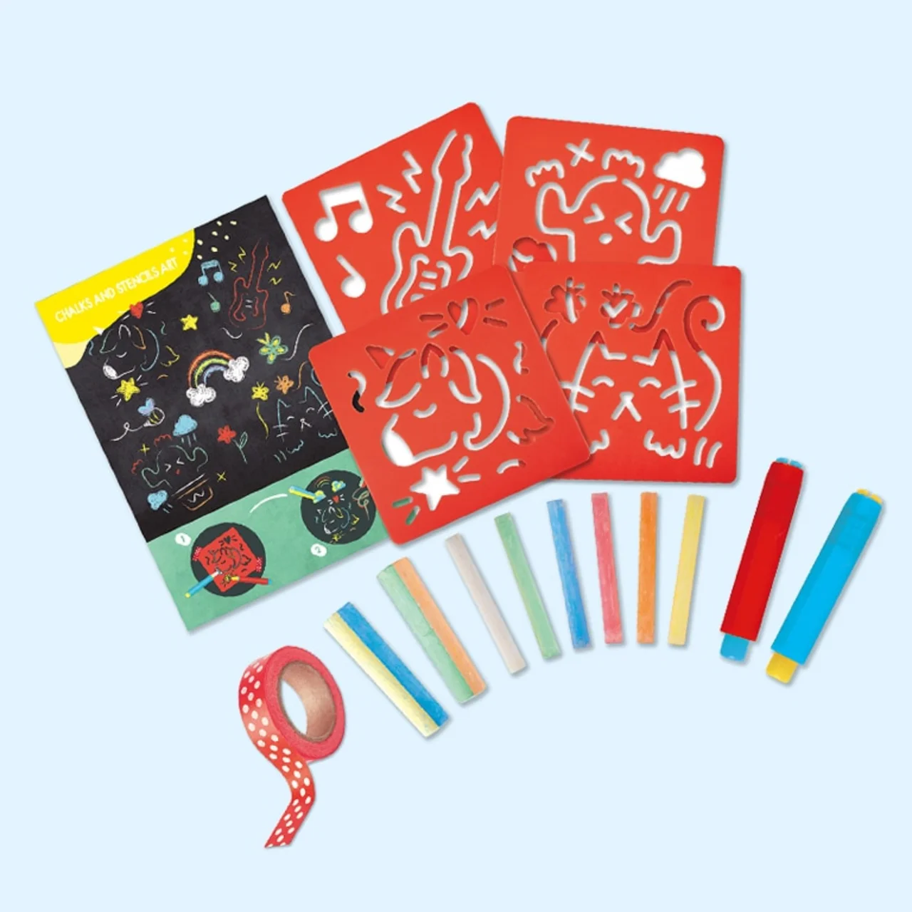 [E1068] Tizas y stencils arte