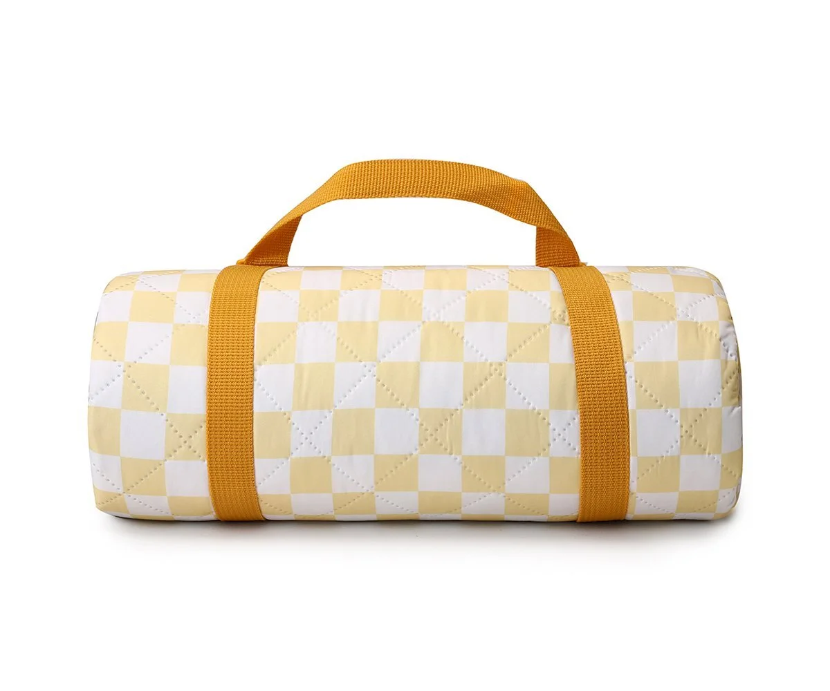 [88149 ]  Manta Picnic Stripes Yellow Chess 