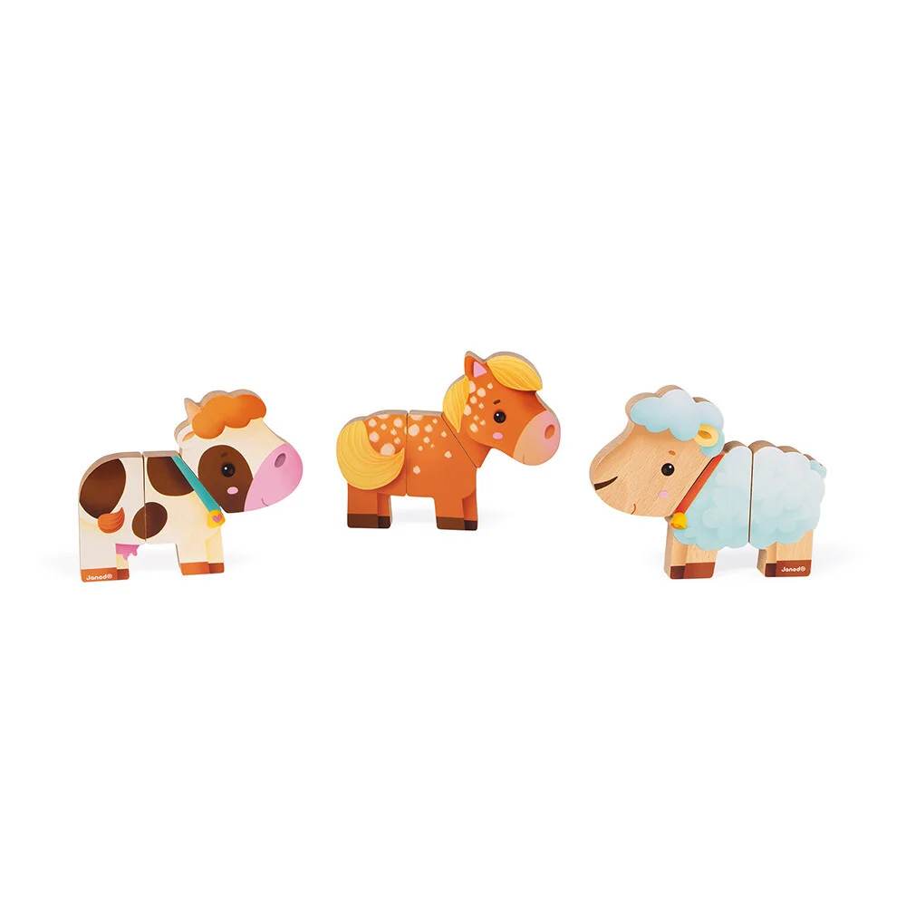 [J08058] 3 ANIMALES DIVERTIDOS MAGNÉTICOS - GRANJA