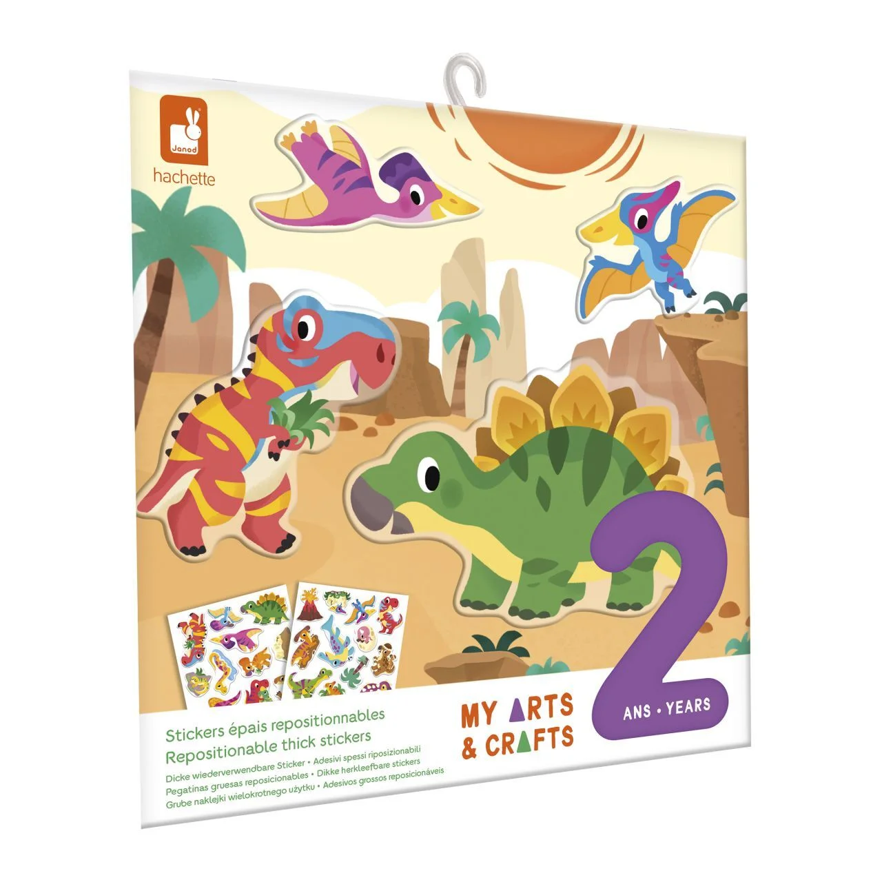 [J09158] 2 ANOS - PEGATINAS GRUESAS REPOSICIONABLES - DINOSAURIOS