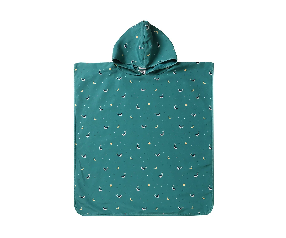 Poncho Whale Teal